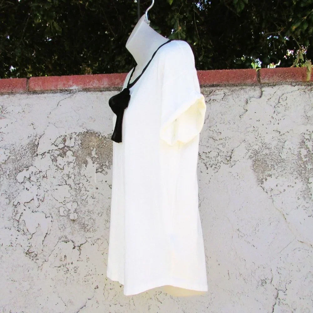 J Crew roll-sleeve tee with silk bow M - Picture 5 of 7